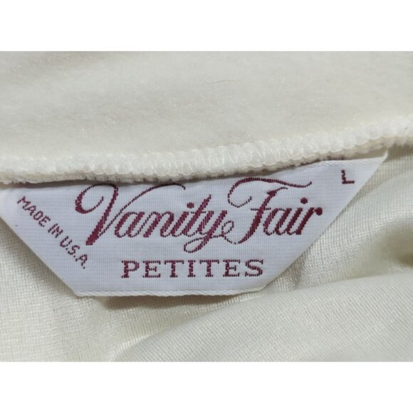 Vintage Vanity Fair Petites Womens Large 14 16 Ivory Housecoat Dress Floral Trim - Picture 9 of 11
